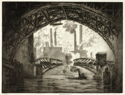 Sob as pontes, Chicago de Joseph Pennell