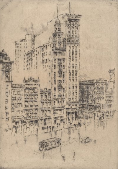 Union Square, Dia de Chuva, 1904. de Joseph Pennell