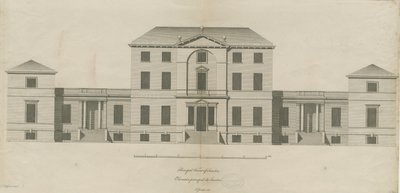 Sandon Hall: gravura, nd [1769-1771] (impressão) de Joseph Pickford