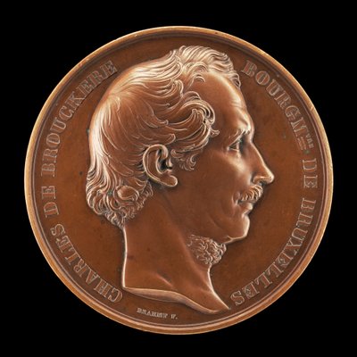 Charles de Brouckère, 1796-1860, prefeito de Bruxelas 1848 [anverso], 1854. de Joseph Pierre Braemt
