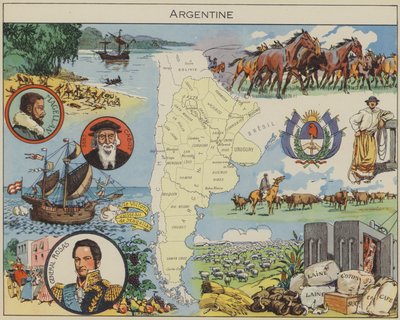Argentina (litografia a cores) de Joseph Porphyre Pinchon