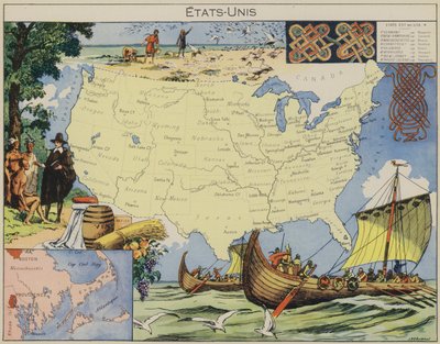 Estados Unidos (litografia a cores) de Joseph Porphyre Pinchon