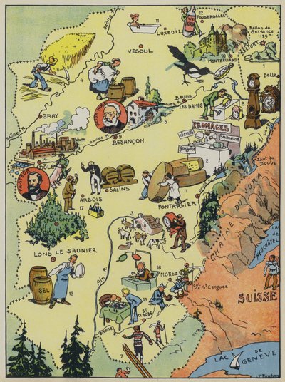 France-Compte (litografia a cores) de Joseph Porphyre Pinchon