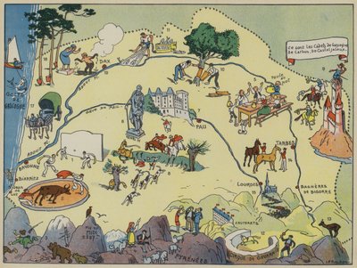 Gascogne-Bearn (litografia a cores) de Joseph Porphyre Pinchon