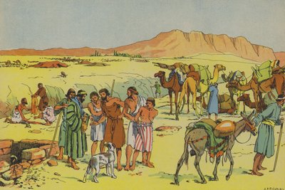 José a ser vendido para o cativeiro (litografia a cores) de Joseph Porphyre Pinchon