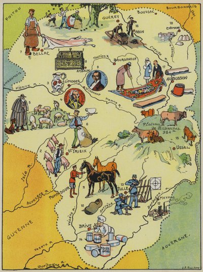 Marche-Limousin (litografia a cores) de Joseph Porphyre Pinchon