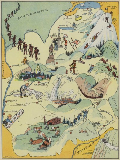 Savoie-Dauphine (litografia a cores) de Joseph Porphyre Pinchon