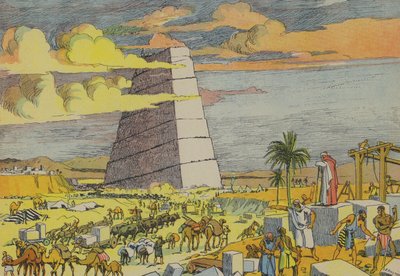 A Torre de Babel (litografia a cores) de Joseph Porphyre Pinchon