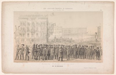 Comércio de livros Optocht van em Hamburgo Grosse Johannisstrasse / The Booksellers (título no objeto) Optocht em Hamburgo tere van Friedrich von Schiller (título da série) O concurso Schiller em Hamburgo (título da série no objeto) de Joseph Puschkin