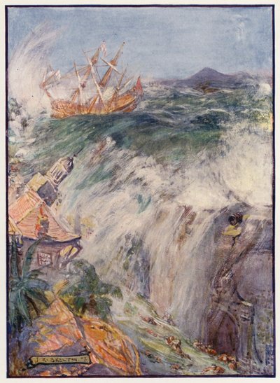 Destruição de Port Royal, Jamaica de Joseph Ratcliffe (after) Skelton