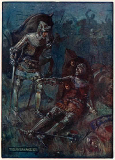 James, conde de Douglas, na luta em Otterburn de Joseph Ratcliffe Skelton