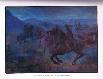 O atropelamento de cascos de cavalos e o mugido do gado, 1910 de Joseph Ratcliffe Skelton