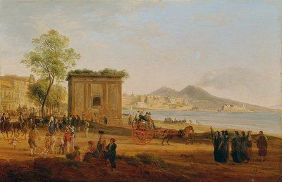 O Golfo de Nápoles com cenas da vida popular de Joseph Rebell