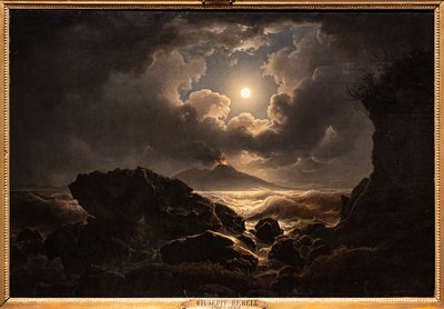 Gale no Golfo de Nápoles ao luar de Joseph Rebell