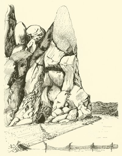 Caverna onde o Homem e a Mulher viveram primeiro (gravura) de Joseph Rudyard (after) Kipling