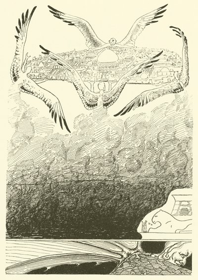 Os Djinns de Quatro Gaivotas (gravura) de Joseph Rudyard (after) Kipling