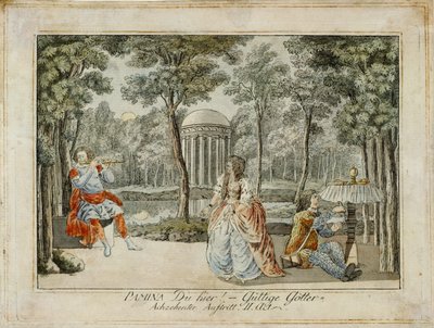Tamino, Pamina e Papageno ... (gravura) de Joseph Schaffer