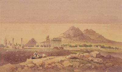 O Templo de Zeus Olímpico, Atenas (wc no papel) de Joseph Schranz
