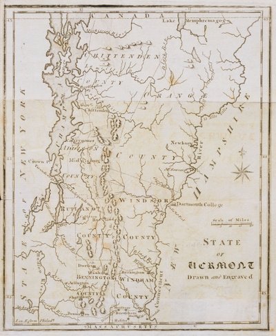 Mapa do Estado de Vermont de Joseph Scott