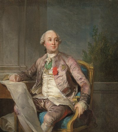 Estudo de um retrato de Charles-Claude de Flahaut de la Billarderie, conde de Angiviller (1730-1809) (óleo sobre tela) de Joseph Siffred (attr.to) Duplessis
