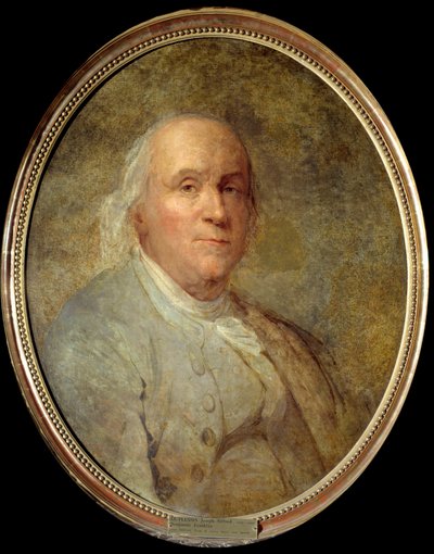 Retrato de Benjamin Franklin (1706-1790) (óleo sobre tela) de Joseph Siffred Duplessis