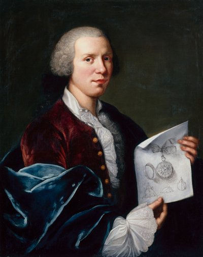 Retrato de Ferdinand Berthoud segurando um pergaminho (óleo sobre tela) de Joseph Siffred Duplessis