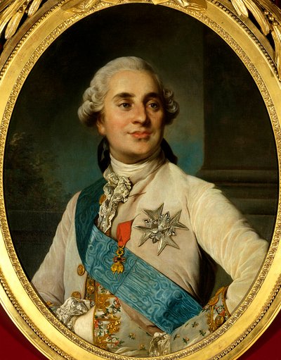 Retrato de Luís XVI (1754 - 1793), Rei de França. Pintura de Joseph Siffred Duplessis (1725-1802) (Joseph-Siffred, Joseph Siffrede, Joseph-Siffrede, Joseph Siffrein, Joseph-Siffrein) de Joseph Siffred Duplessis
