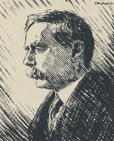 HG Wells, c1930s, c1950. de Joseph Simpson