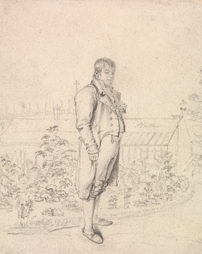 Um esboço de Sir Walter Scott num Jardim de Joseph Slater