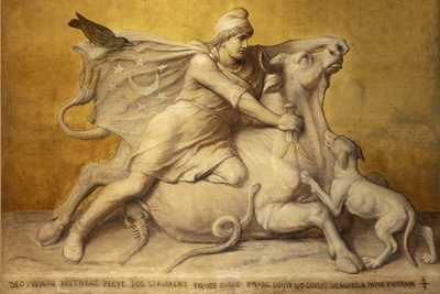 O Deus Invencível Mitra, finais do século XIX - início do século XX (pintura) de Joseph Stallaert