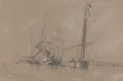 Navegação ao largo da costa perto de Corton de Joseph Stannard