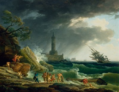 Uma tempestade na costa mediterrânica de Joseph Vernet