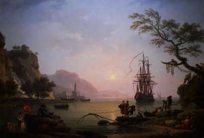 Vista de um porto pela manhã (manhã) de Claude Joseph Vernet