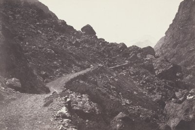 Saint-Sauveur. Sentier du chaos conduisant à Gavarnie (Saint-Sauveur. O caminho do caos que conduz a Gavarnie),1853 (foto) de Joseph Vigier