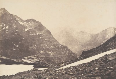 Vista de parte da Maladetta e das montanhas do alto do porto de Vénasque, 1853. de Joseph Vigier