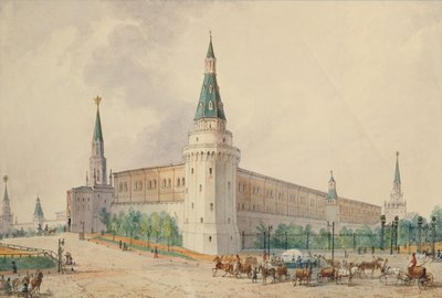 A Praça da Ressurreição e o Alexander Garden em Moscou de Joseph Vivien