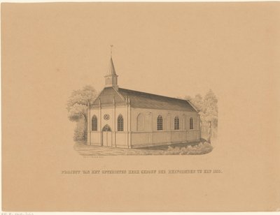 Igreja Reformada em Erp Projeto do edifício da igreja opterigten dos Reformados em Erp 1855 (título no objeto) de Joseph Vürtheim