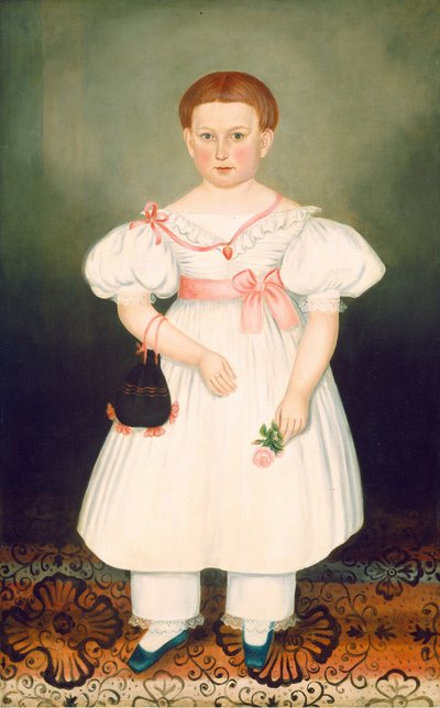 Menina com retícula e rosa, c. 1840. de Joseph Whiting Stock