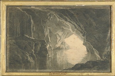 Uma gruta no Golfo de Salerno, noite, c.1800 de Joseph Wright of Derby