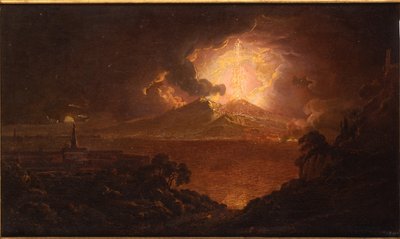 Vista do Vesúvio em erupção à noite de Joseph Wright of Derby