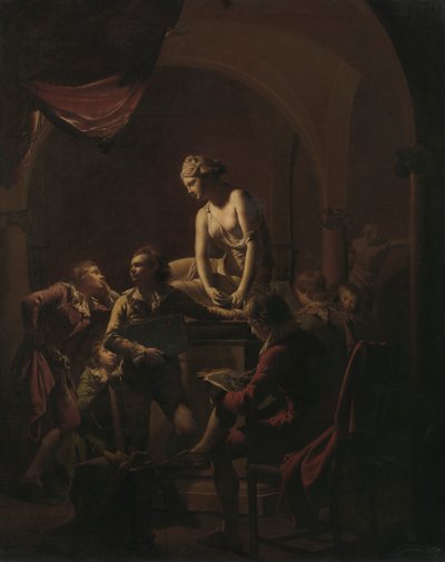 Academia por Lamplight de Joseph Wright of Derby