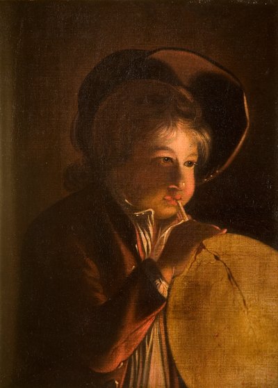 Menino soprando uma bexiga à luz de velas de Joseph Wright of Derby