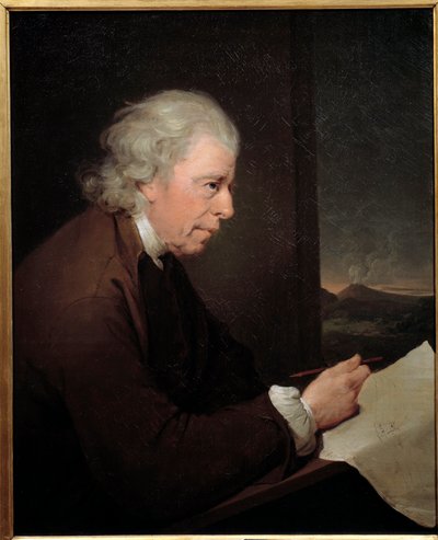Retrato do relojoeiro, geólogo e físico John Whitehurst (1713-1788) Pintura de Joseph Wright Of Derby (1734-1797) de Joseph Wright of Derby