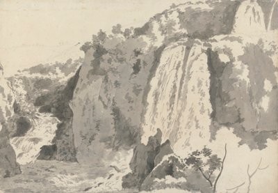 Paisagem Rochosa com Quedas de Água de Joseph Wright of Derby