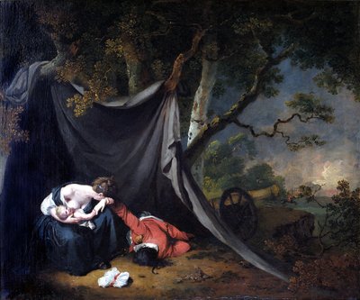 O Soldado Morto, c.1789 (óleo sobre tela) de Joseph Wright of Derby