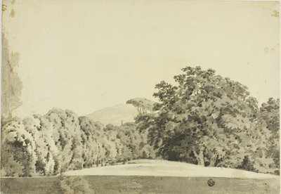 Paisagem arborizada de Joseph Wright of Derby
