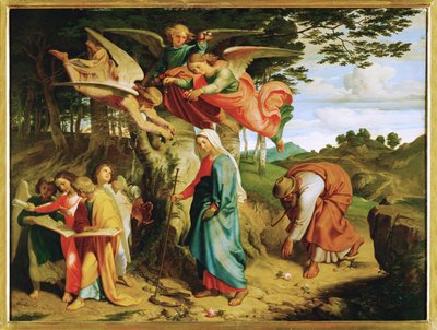 Gang Mariae ueber das Gebirge - A caminhada da Virgem Maria através das montanhas ... (pintura sobre tela) de Joseph von Fuhrich