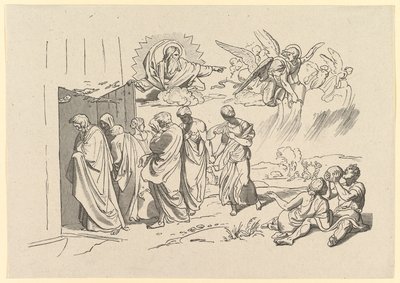 Deus Convoca Noé e Sua Família na Arca, 1827. de Joseph von Fuhrich
