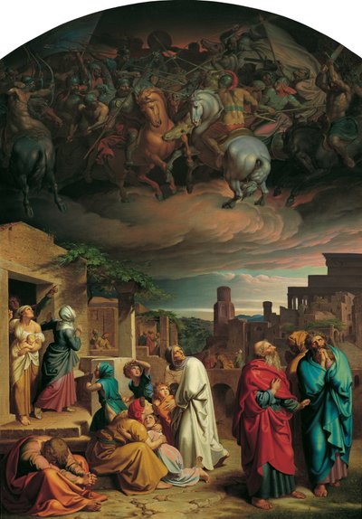 Visão dos habitantes de Jerusalém antes da conquista da cidade por Antioquia IV Epifanes de Joseph von Fuhrich