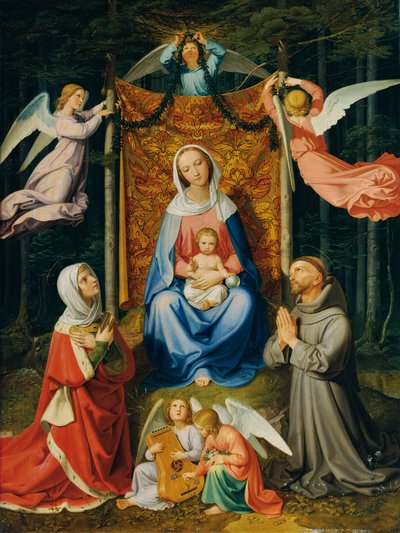 Descanso florestal (Madonna com Criança, St. Adelheid e St. Francis) de Joseph von Fuhrich